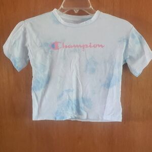 Champion Kids Blue and White Tie-Dye Tee